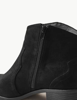 Wide fit western ankle on sale boots