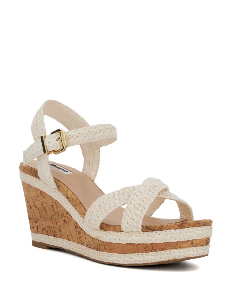 Wide Fit Woven Strappy Wedge Sandals 2 of 5