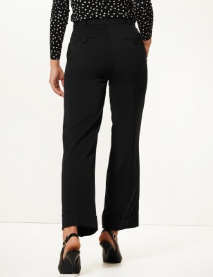 Wide leg ankle grazer cheap trousers