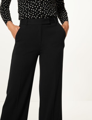 Wide leg shop ankle grazer trousers