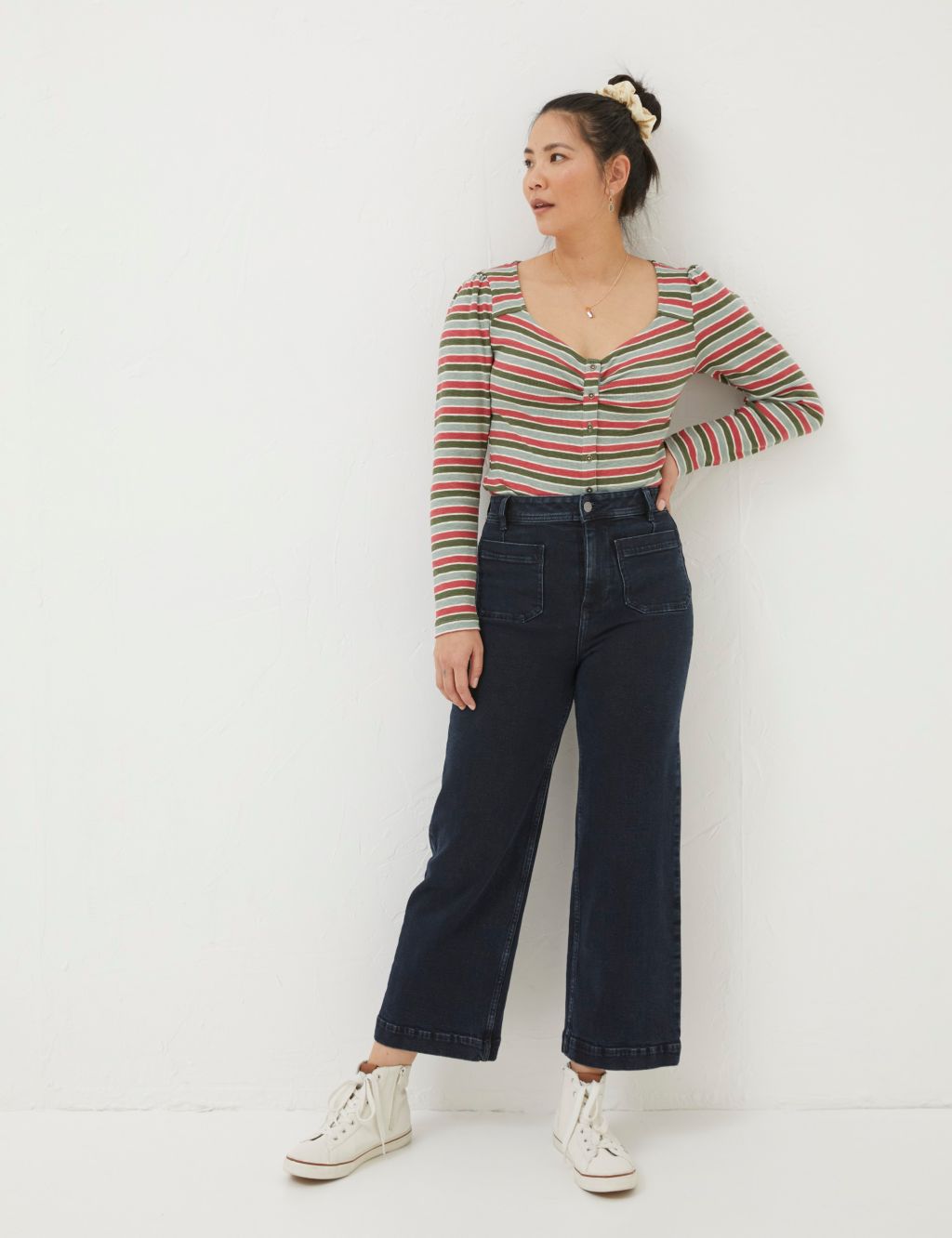 Buy Wide Leg Cropped Jeans | FatFace | M&S