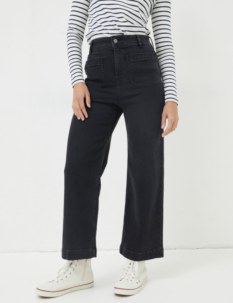 High waisted black crop hotsell jeans