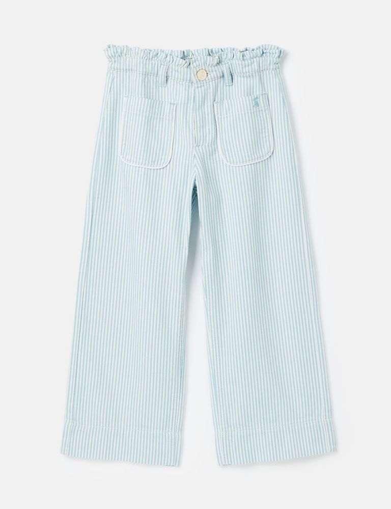 Wide Leg Pure Cotton Striped Trousers (4-12 Yrs) 2 of 6