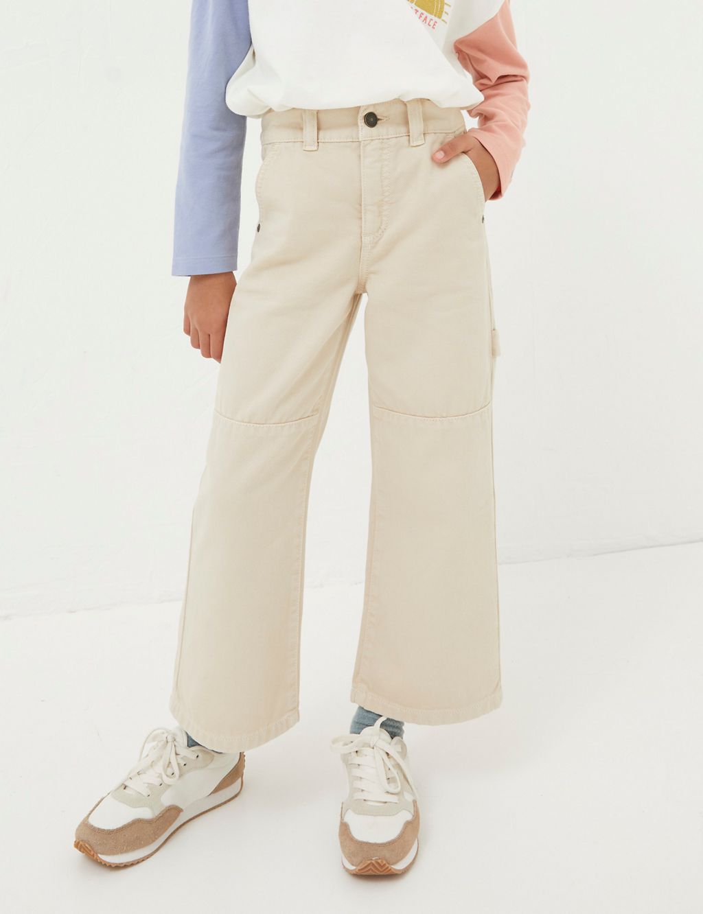 Wide Leg Pure Cotton Trousers (3-13 Yrs) 2 of 4