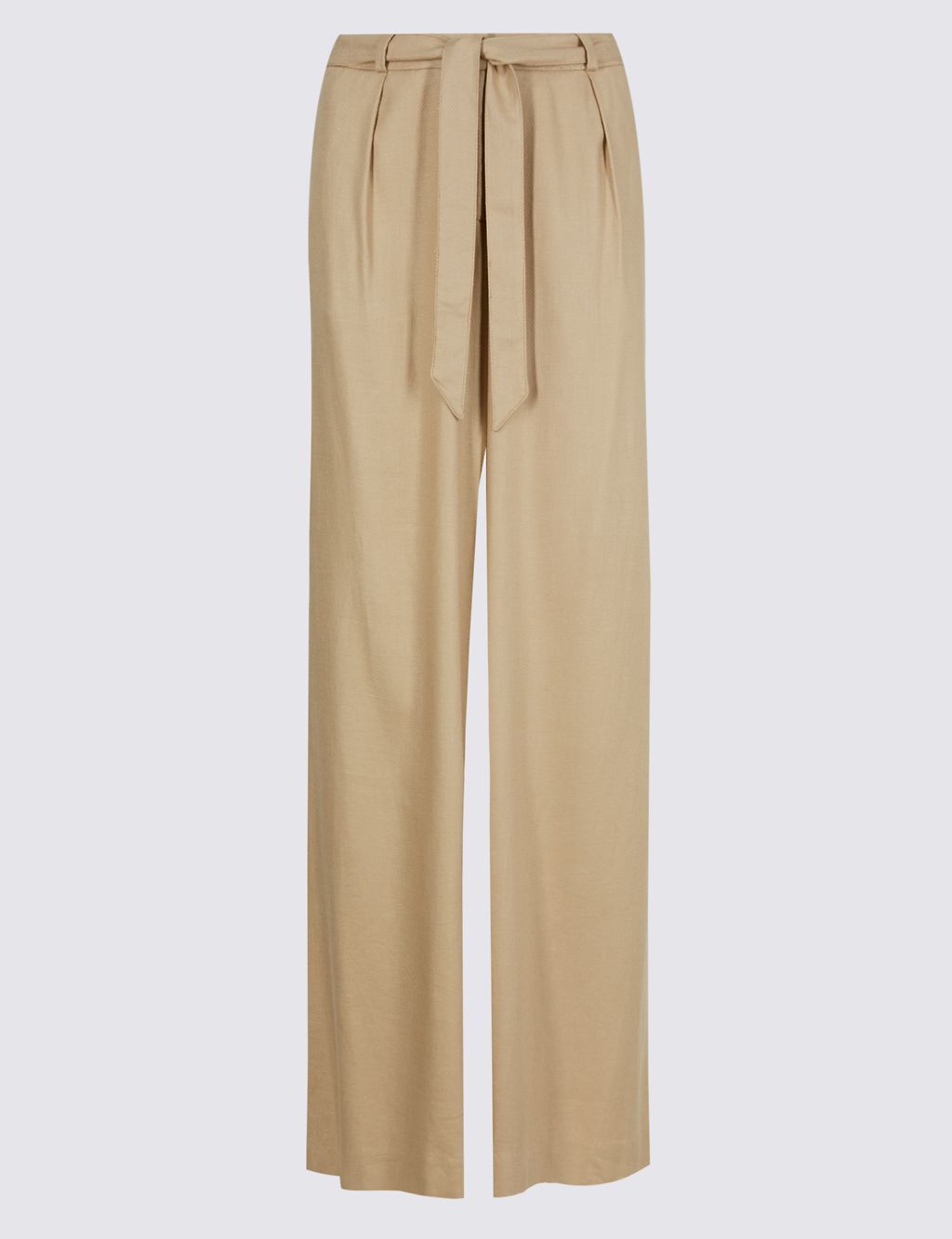 Wide Leg Slouch Belted Trousers with Linen 1 of 3