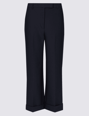 m&s wide leg elasticated waist trousers