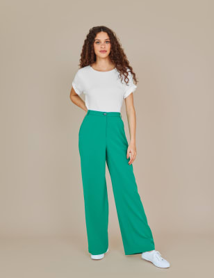 petite wide leg trousers m&s