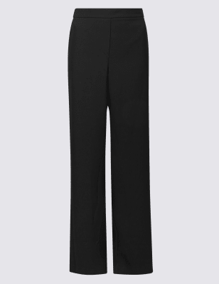 m&s wide leg elasticated waist trousers
