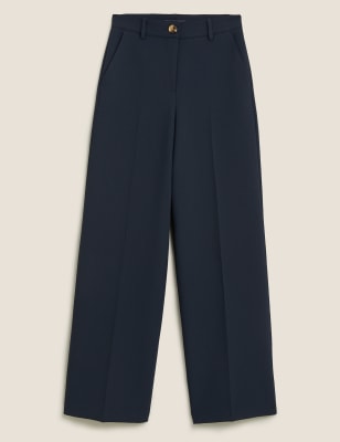 m&s wide leg elasticated waist trousers