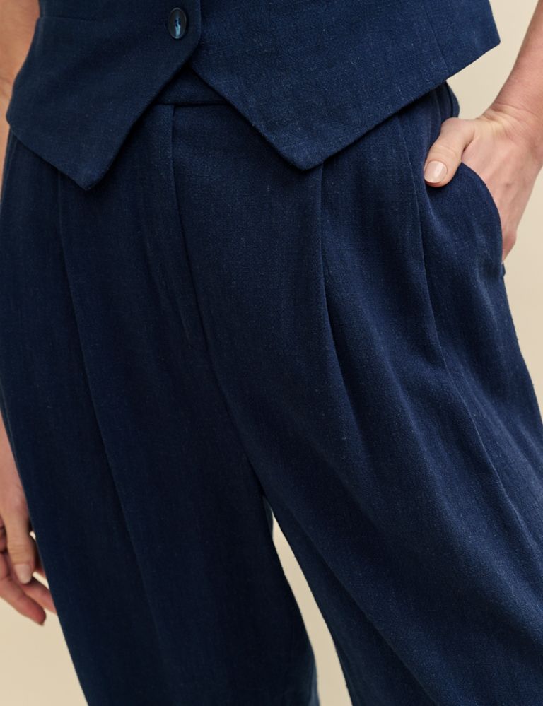 Wide Leg Trousers with Linen 5 of 6