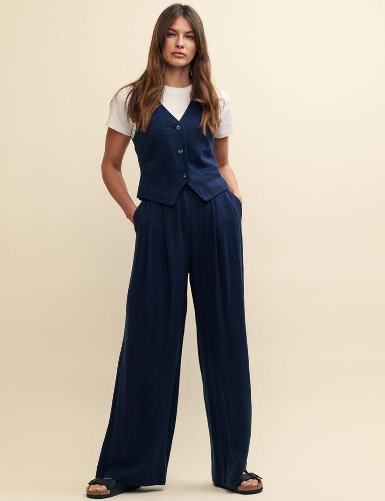 Wide Leg Trousers with Linen 6 of 6