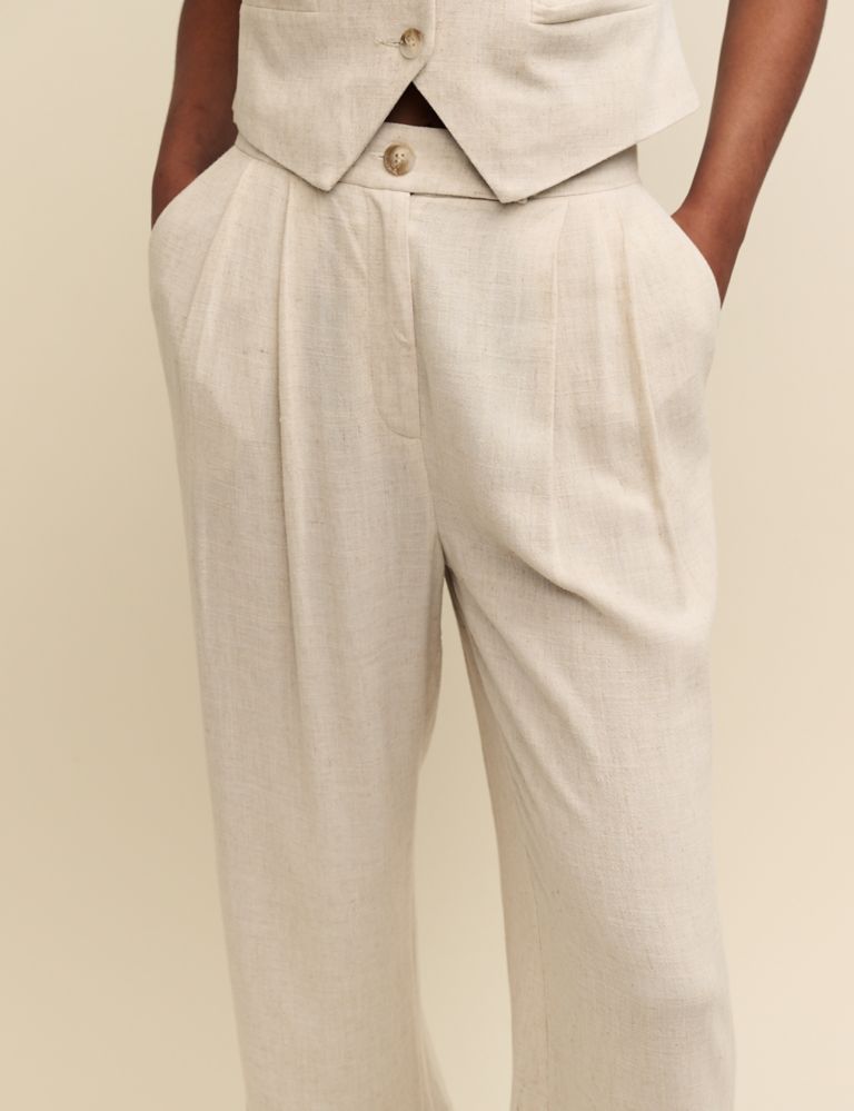 Wide Leg Trousers with Linen 4 of 4