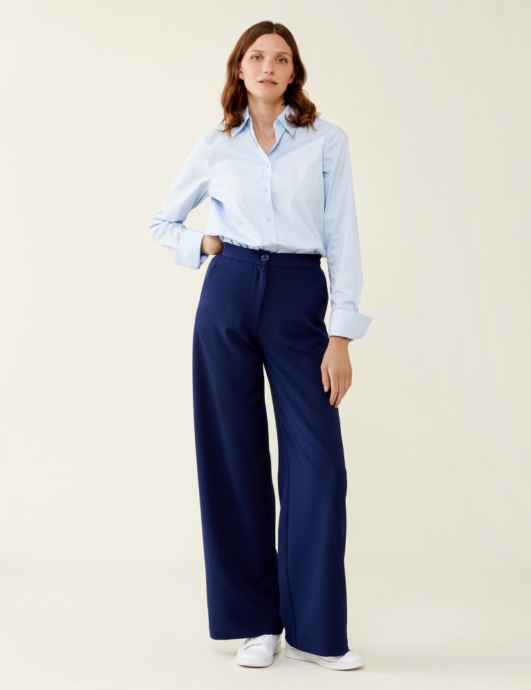 Smart navy trousers womens sale