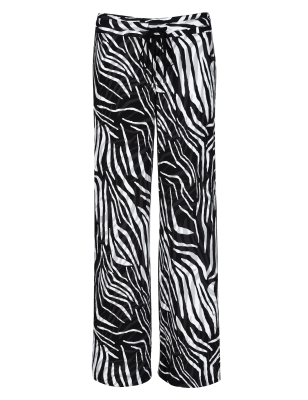 Wide Leg Zebra Print Trousers | M&S Collection | M&S