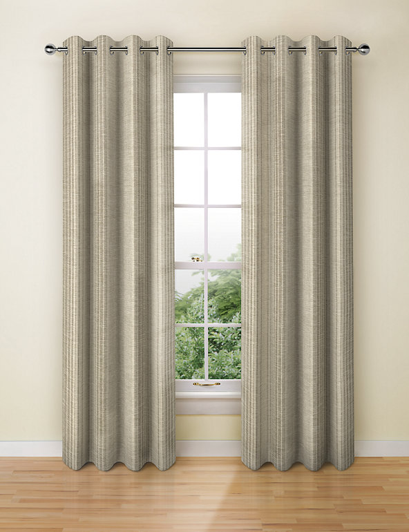 Wide Stripe Eyelet Curtains M S, Do Eyelet Curtains Need To Be Double Width