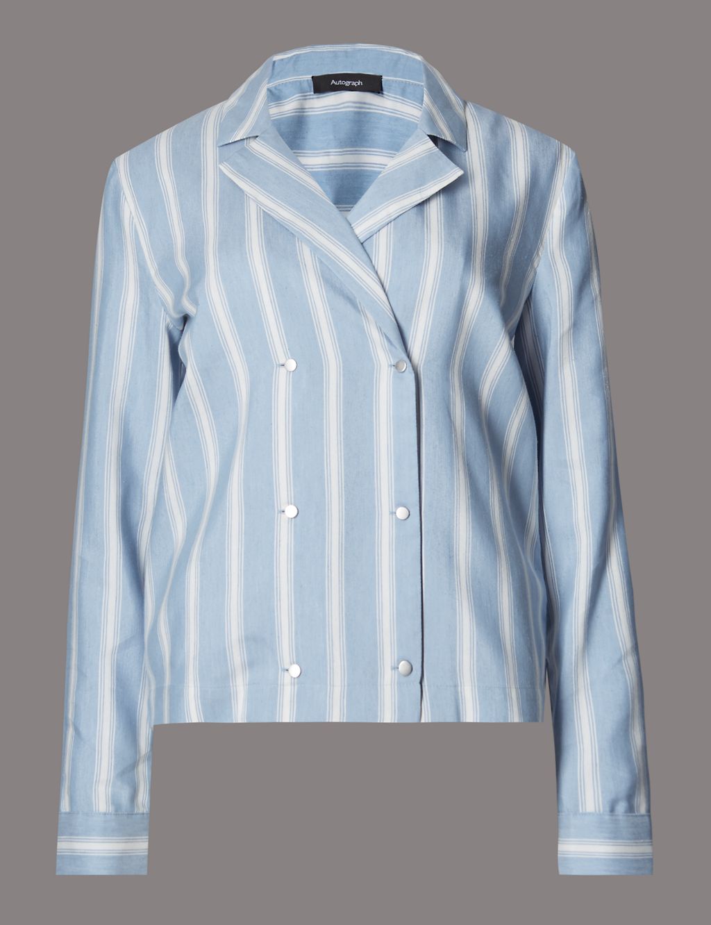 Wide Striped Blouse with Linen 1 of 4