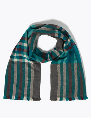 Wider Width Checked Scarf Image 2 of 4
