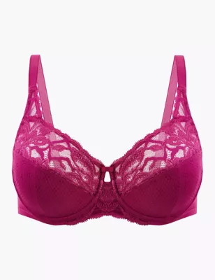 AND/OR Fleur Padded T-Shirt Bra, B-DD Cup Sizes, Pink at John
