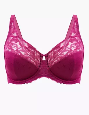 Marks & Spencer Women's Wild Blooms Underwired Full Cup Bra, 34 A, PINK:  Buy Online at Best Price in UAE 
