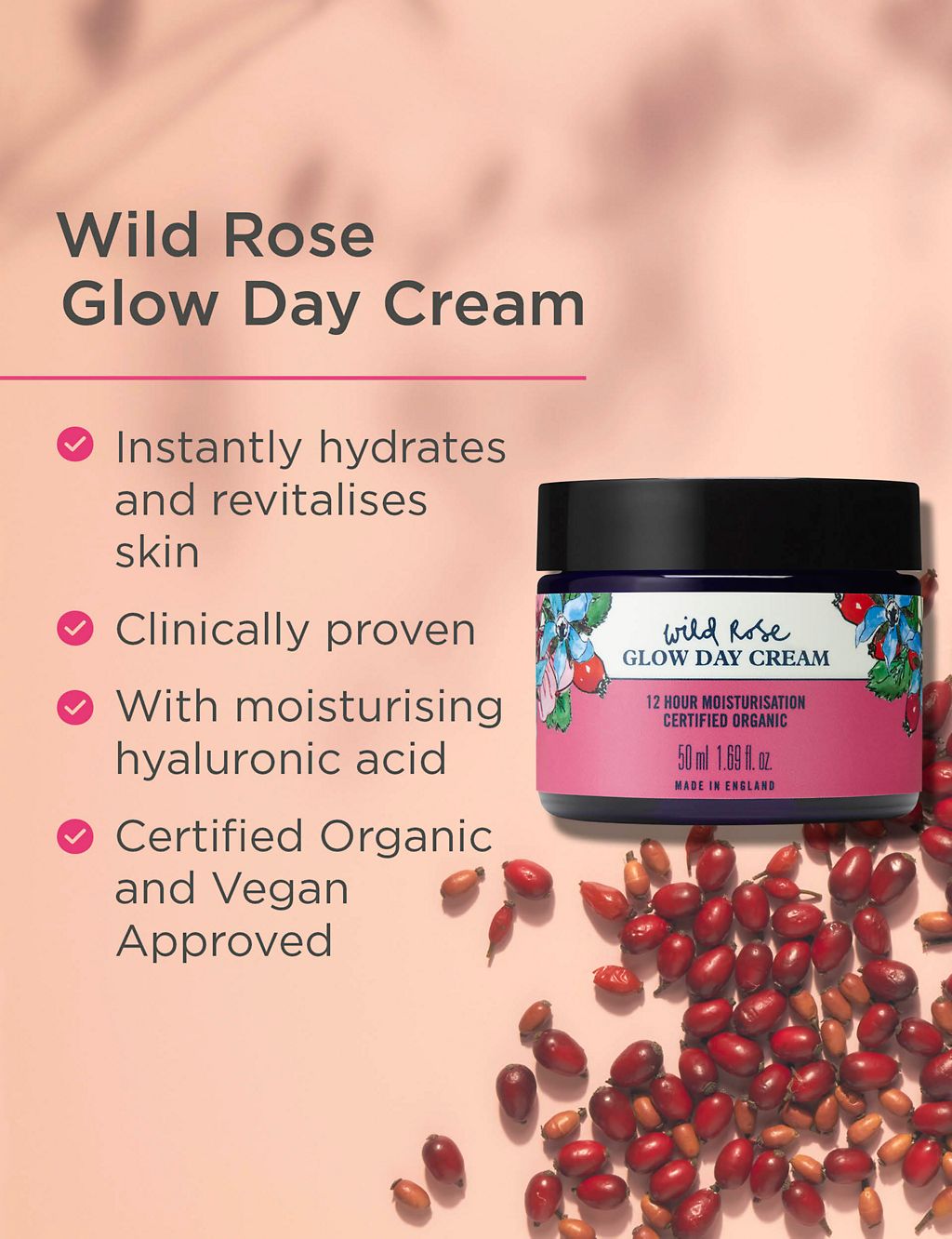 Wild Rose Glow Day Cream 50ml 2 of 5