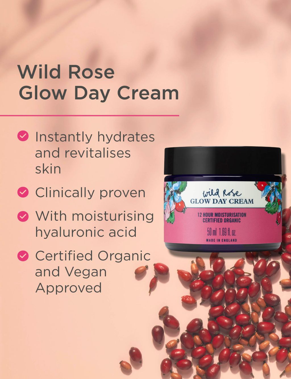 Wild Rose Glow Day Cream 50ml 2 of 5