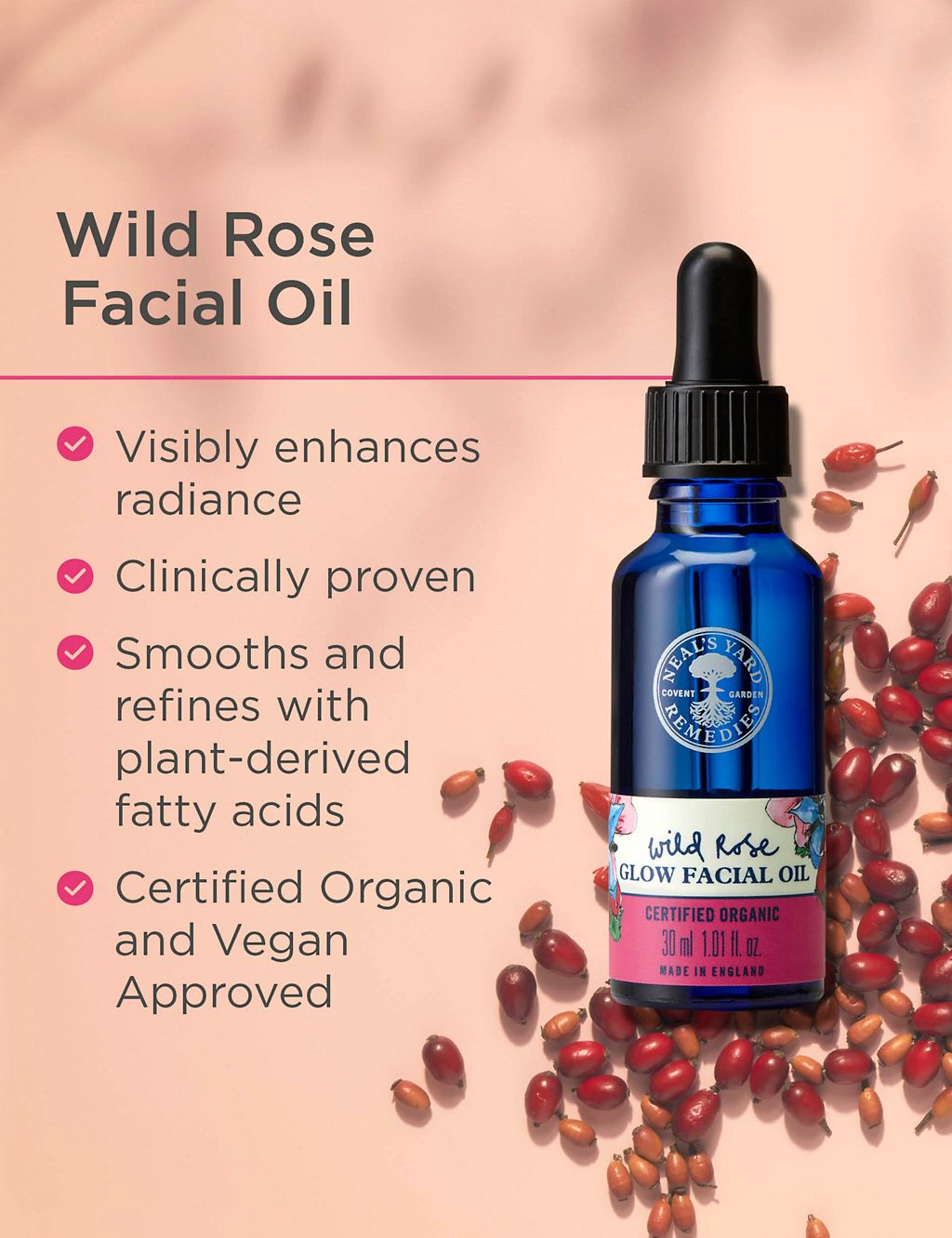 Wild Rose Glow Facial Oil 30ml 2 of 5