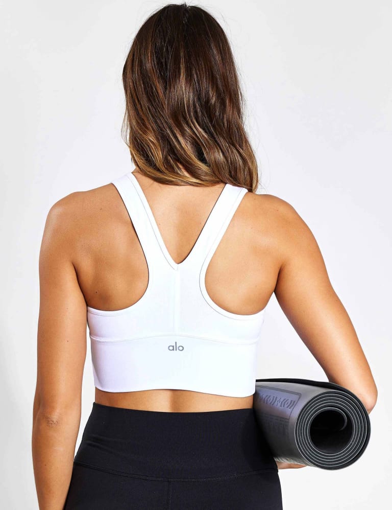 ALO YOGA, Wild Thing Bra Top, WHITE, Women