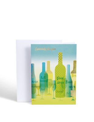 Wine Bottles Birthday Card Image 1 of 2