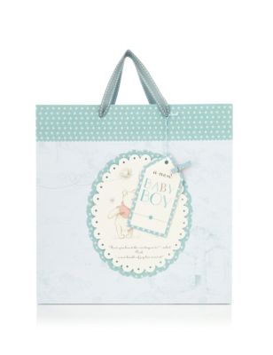Winnie The Pooh New Baby Boy Large Gift Bag Image 2 of 3