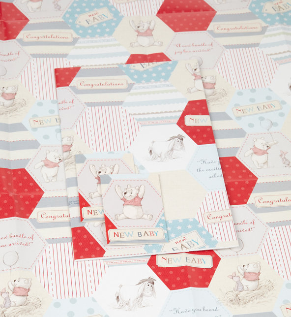 Winnie the Pooh New Baby Wrapping Paper Image 1 of 2