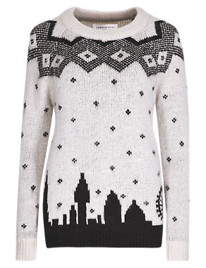 Winter Cityscape Christmas Jumper Image 2 of 4