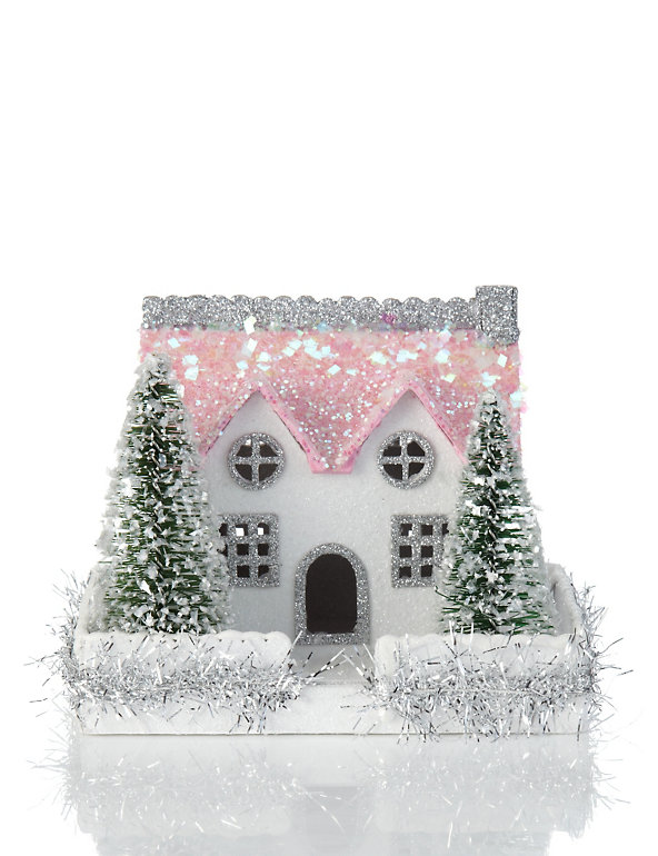 Winter Cottage Scene Christmas Decoration Image 1 of 2