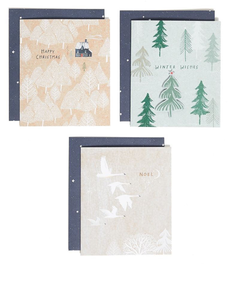 Winter Wonderland Charity Christmas Cards - Pack of 15 - 3 Designs 1 of 5