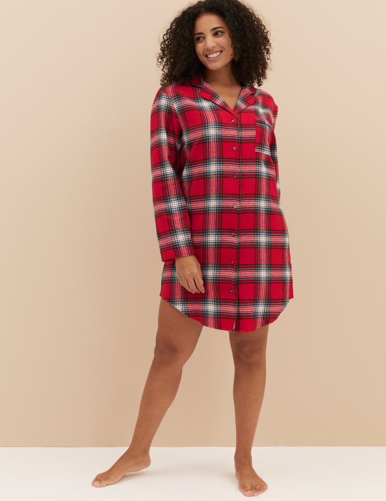 Women s Checked Family Christmas Nightshirt M S Collection M S