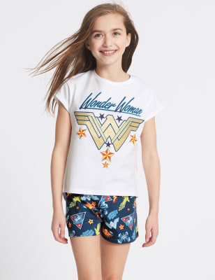 Wonder Woman™ Pure Cotton Short Pyjamas (5-14 Years)