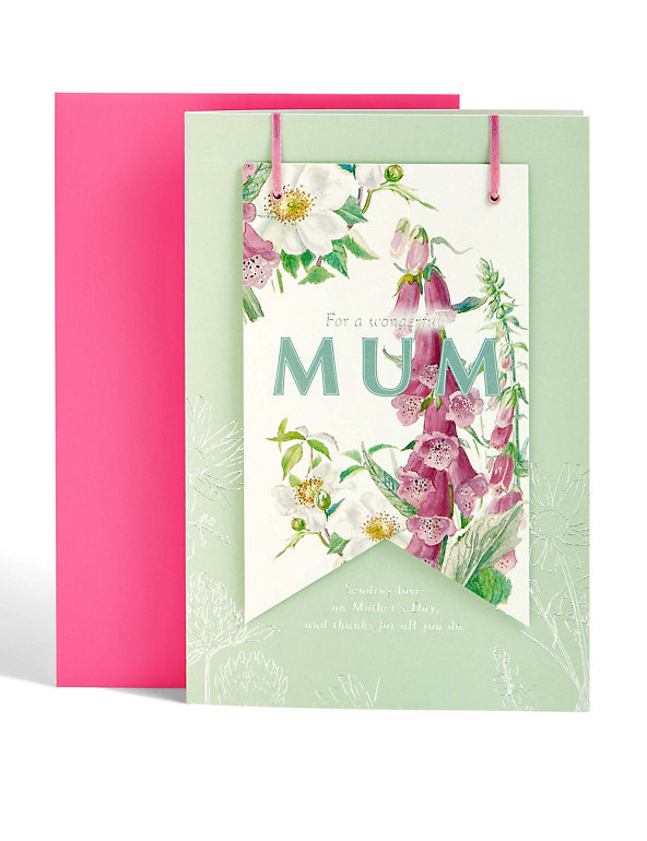 Wonderful Mum Floral Mother's Day Card Image 1 of 2