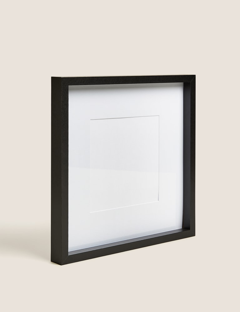 TRIPLE SQUARE PHOTO FRAME BLACK with THREE 6x6 WHITE PHOTO MOUNT