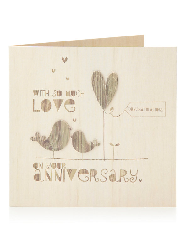 Wooden Birds Your Anniversary Card Image 1 of 2