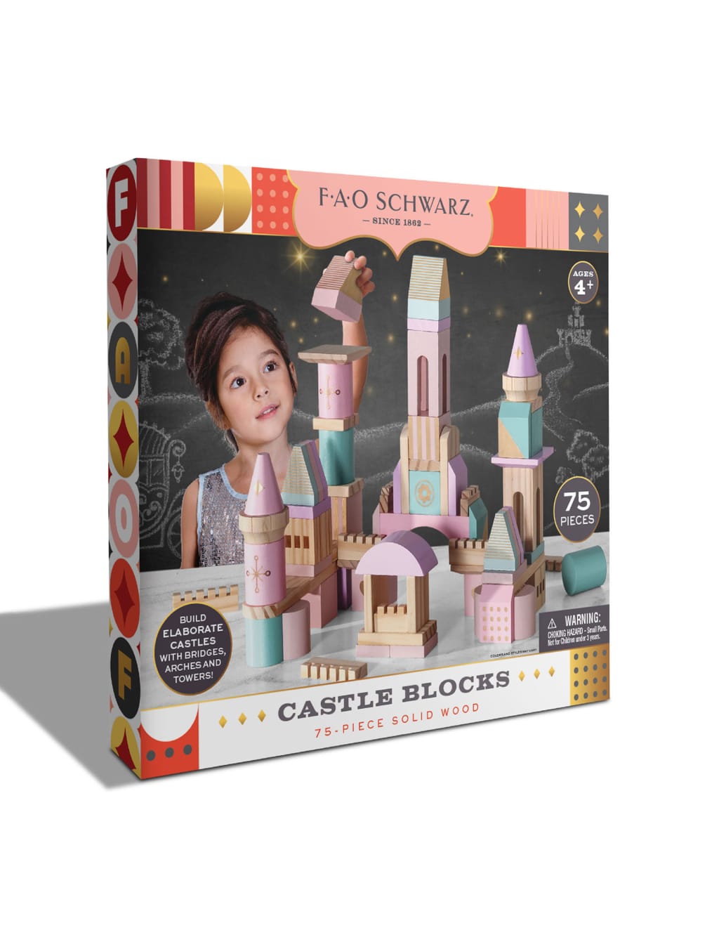 Fao schwarz 75 piece solid wood hot sale castle blocks