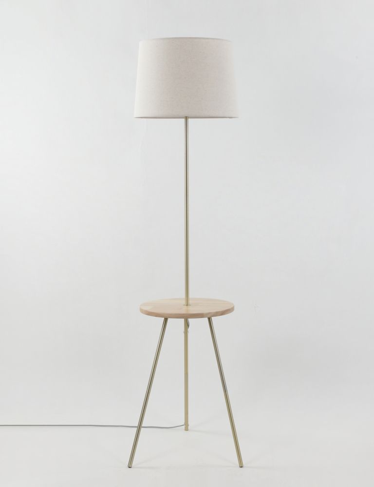 Wooden Circular Table Floor Lamp 1 of 6