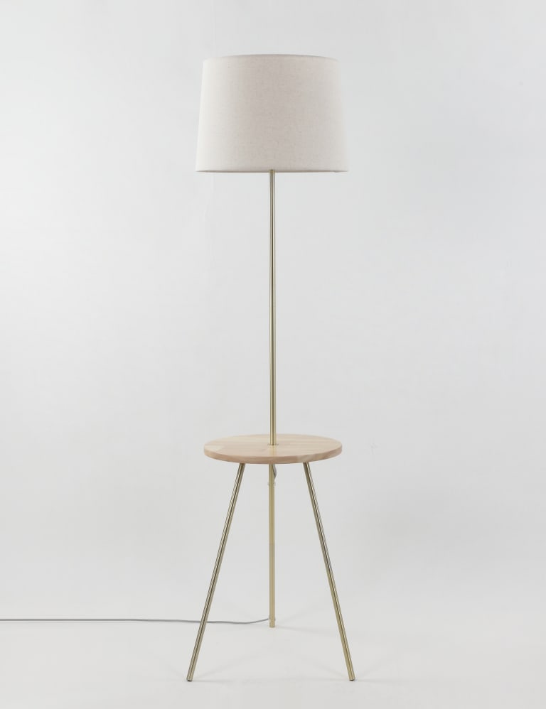 Contemporary floor shop lamp with table