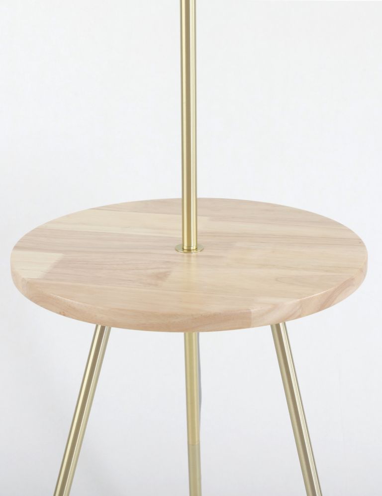 Wooden Circular Table Floor Lamp 4 of 6