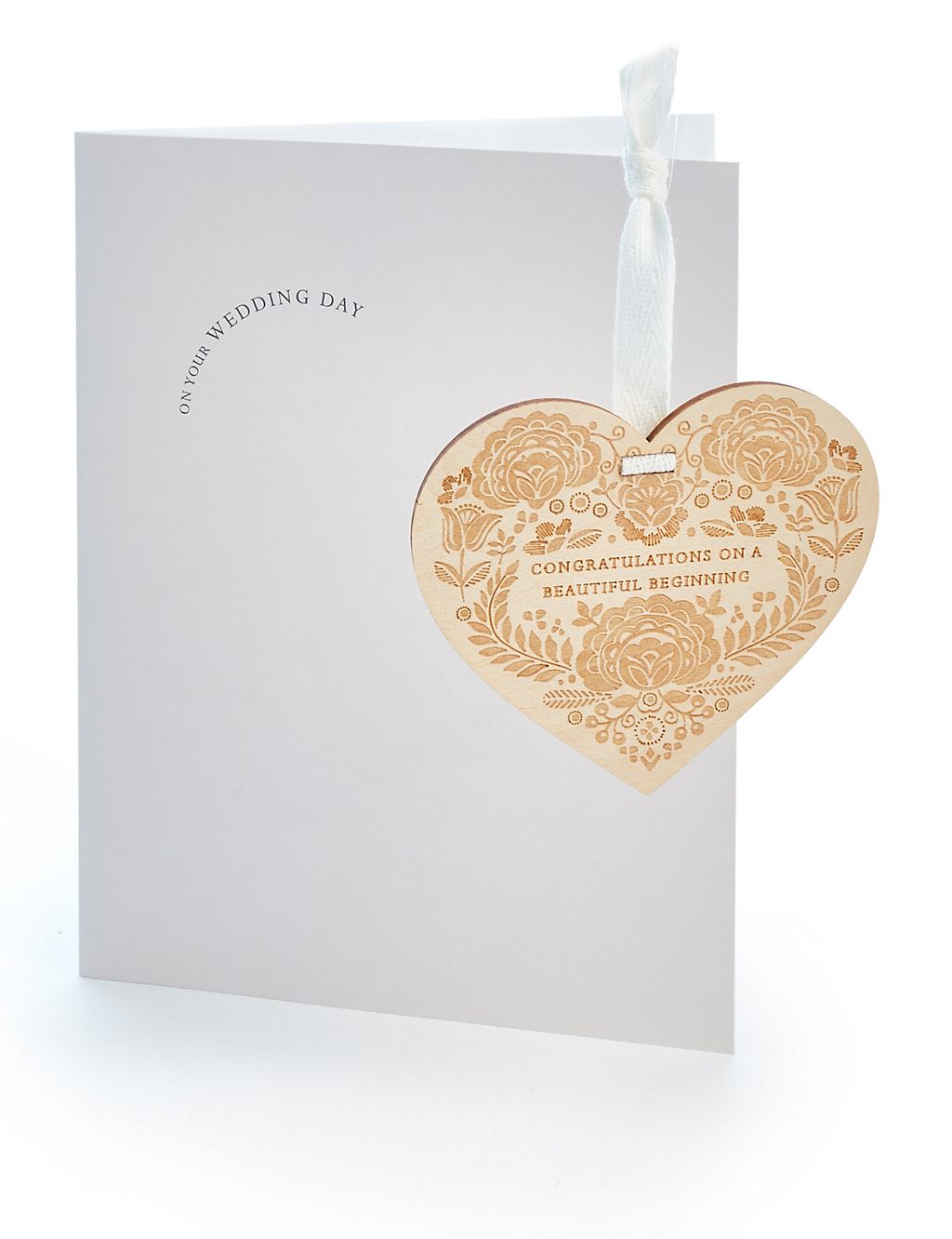 Wooden Heart Wedding Card 4 of 4