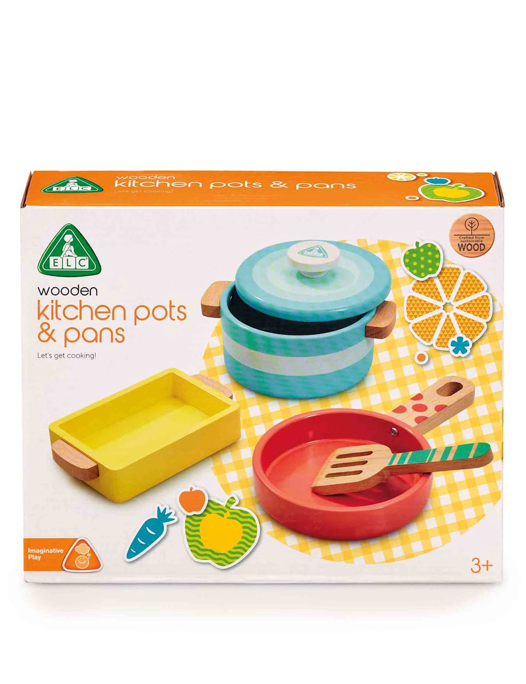 Wooden Kitchen Pots and Pans (3+ Yrs) Early Learning Centre M&S