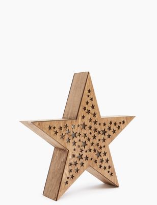 Wooden Light Up Star Image 2 of 4