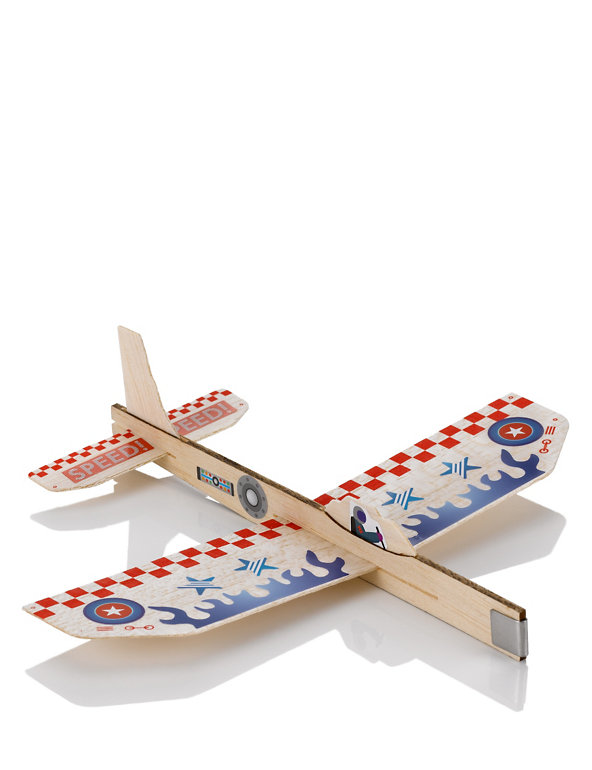 Wooden Plane with Stickers Image 1 of 2