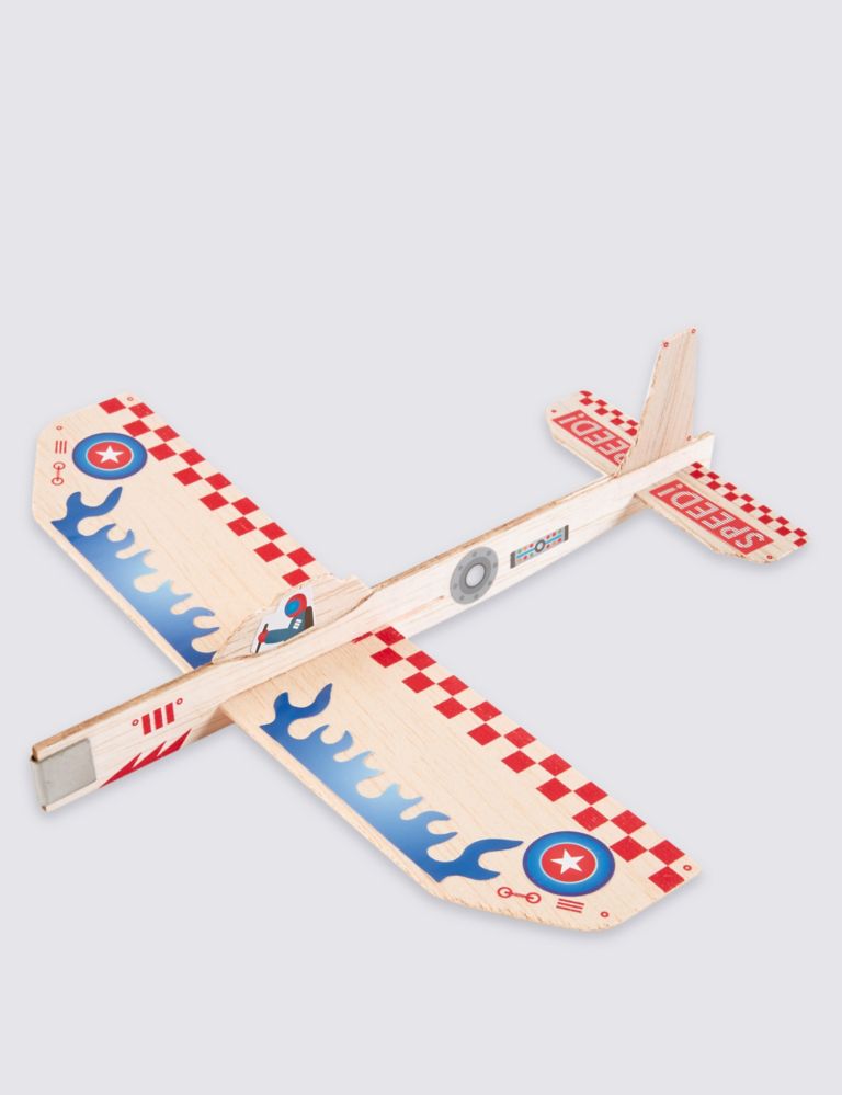 Wooden Plane with Stickers 1 of 4