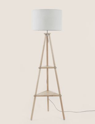 Wooden Tripod Floor Lamp M S, Metal Floor Lamps With Shelves