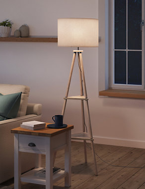 Wooden Tripod Floor Lamp Image 2 of 9