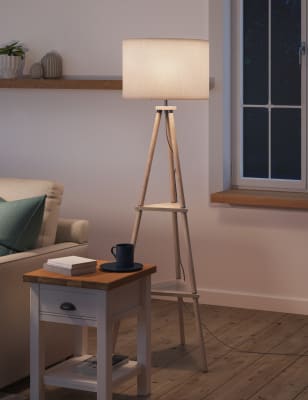 Tall lamp on sale with shelves